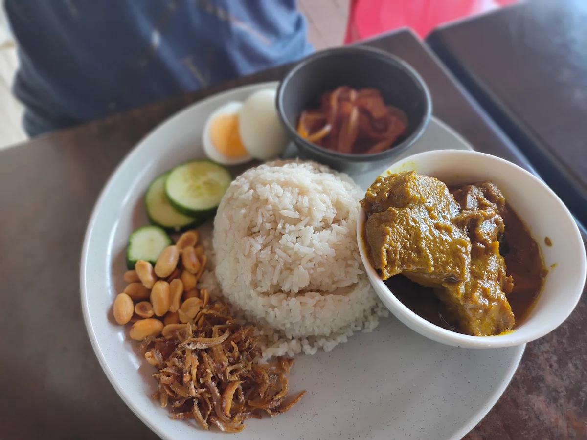 Nasi Lemak and Chicken Curry
