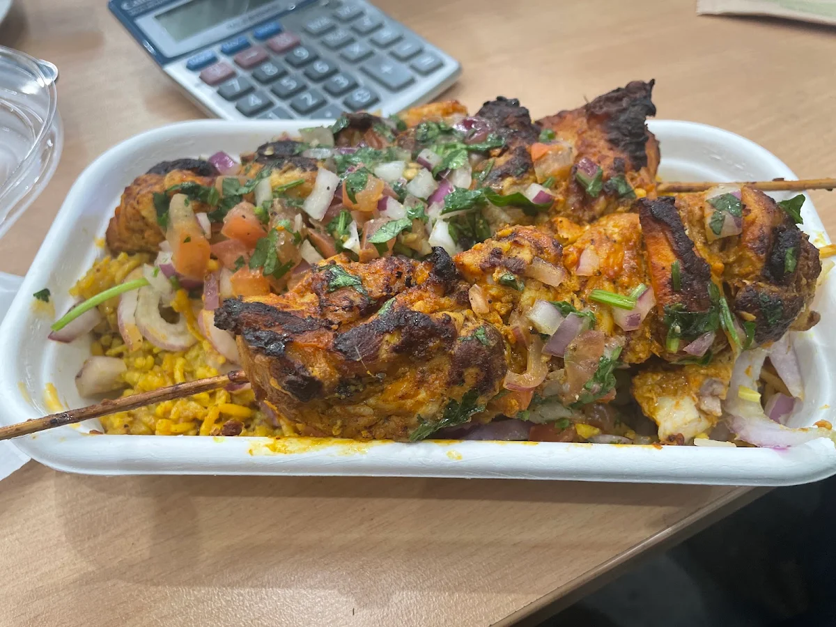 Chicken Skewers & Spicy Rice