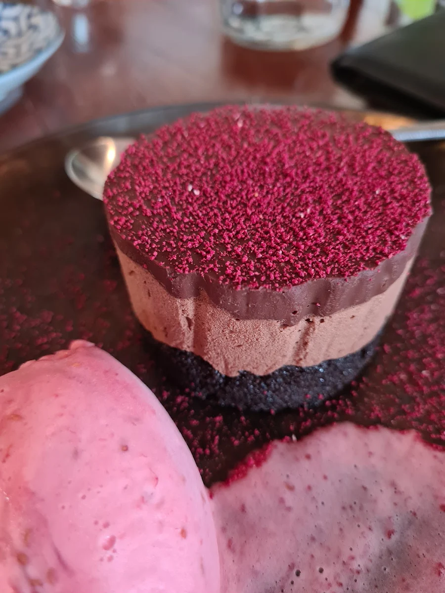 Raspberry Chocolate Mousse Cake, Honey Bang Bang
