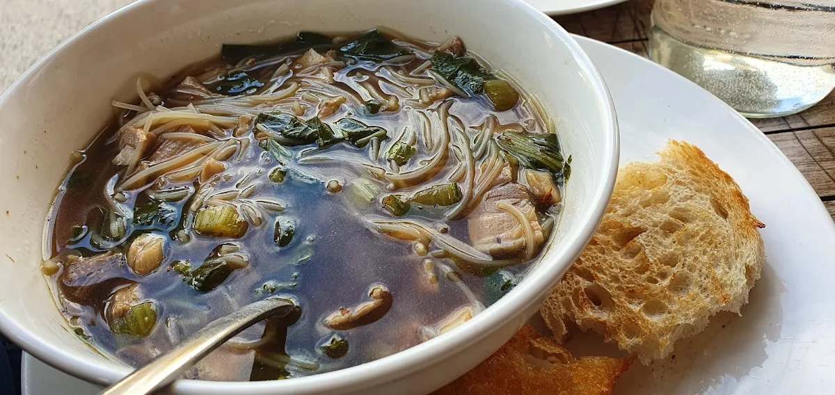 Pork Rice Noodle Soup with Toast