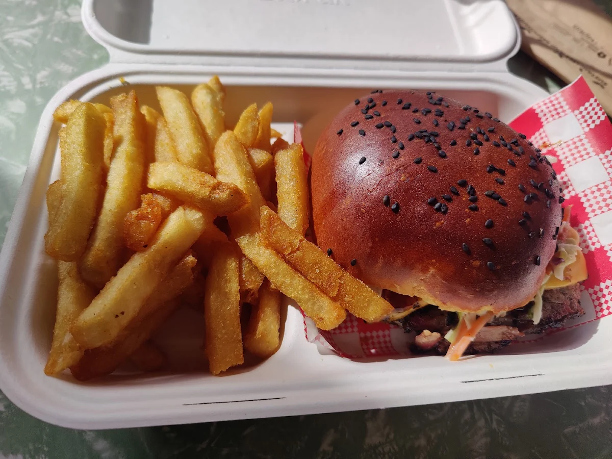 Brisket Burger and Chips