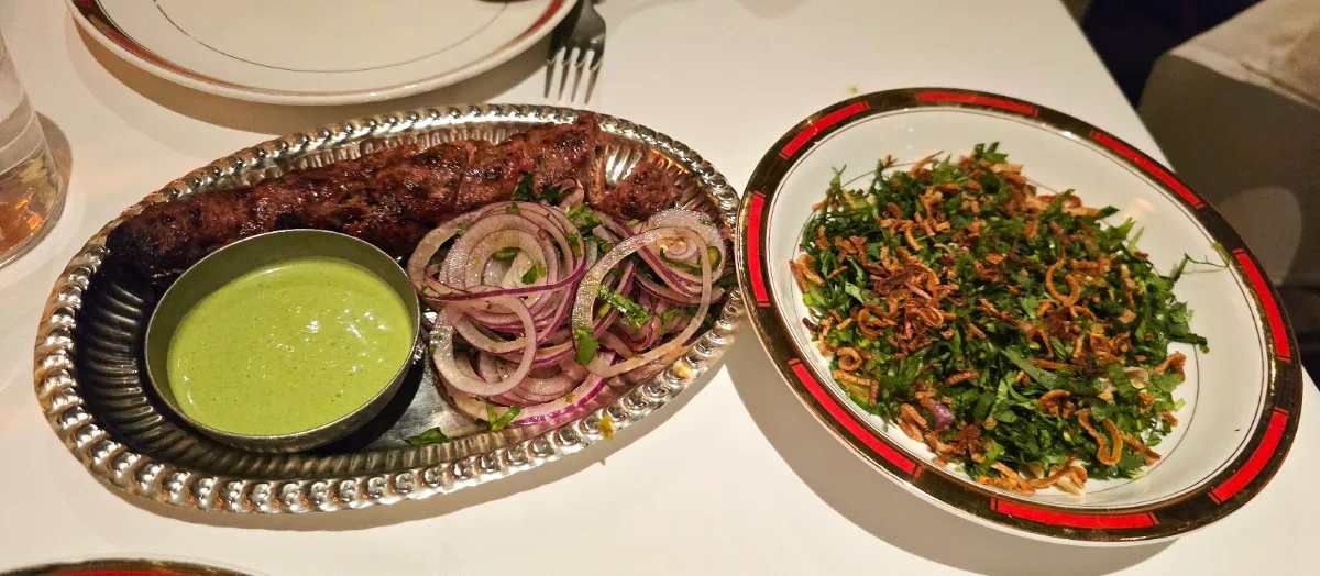 Seekh Kebab and Machher Bhorta Fish