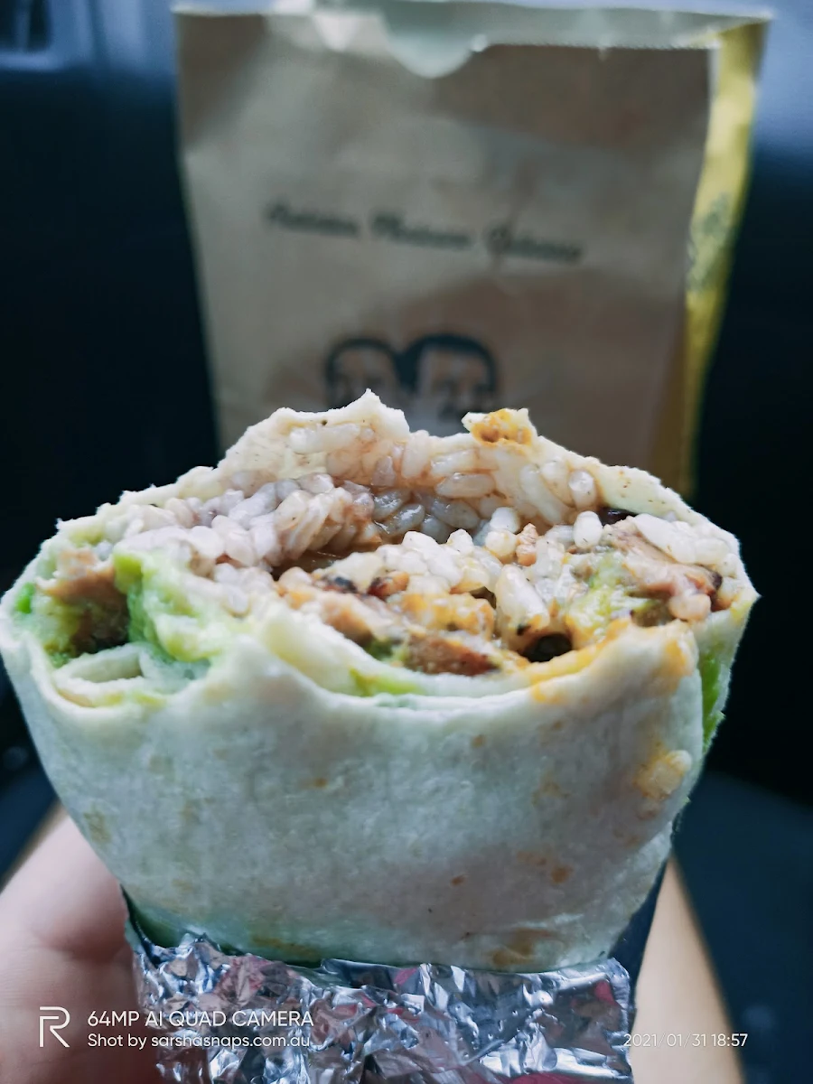 Regular Spicy Seared Chicken Burrito
