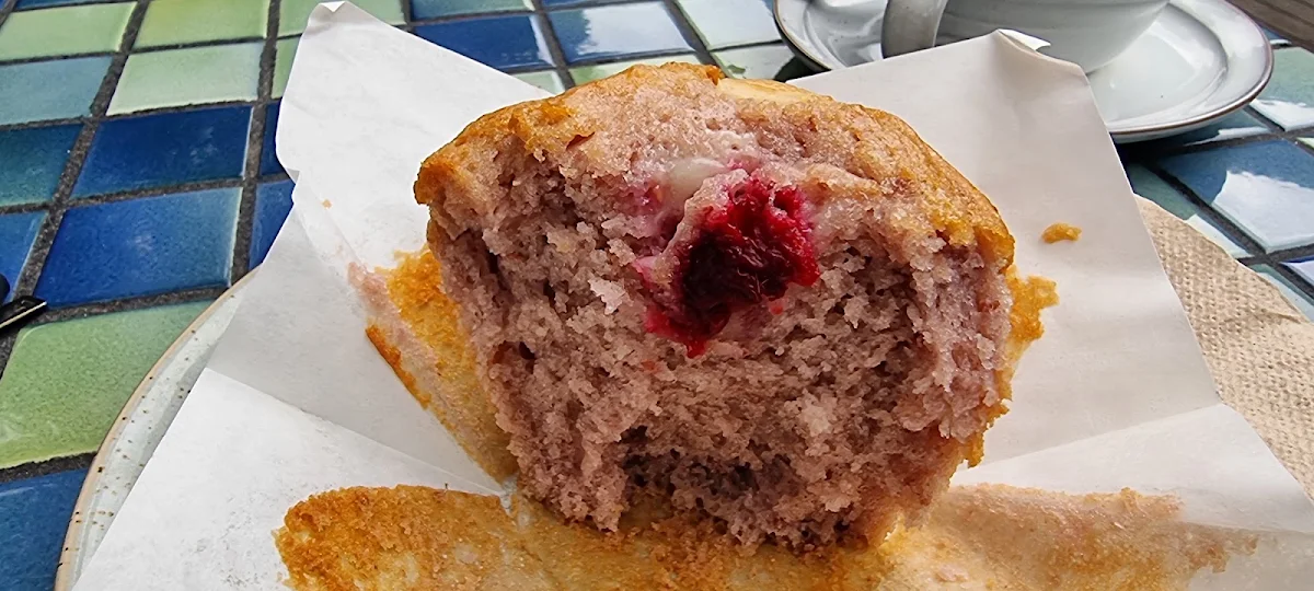 Raspberry Muffin, The Owlery Cafe