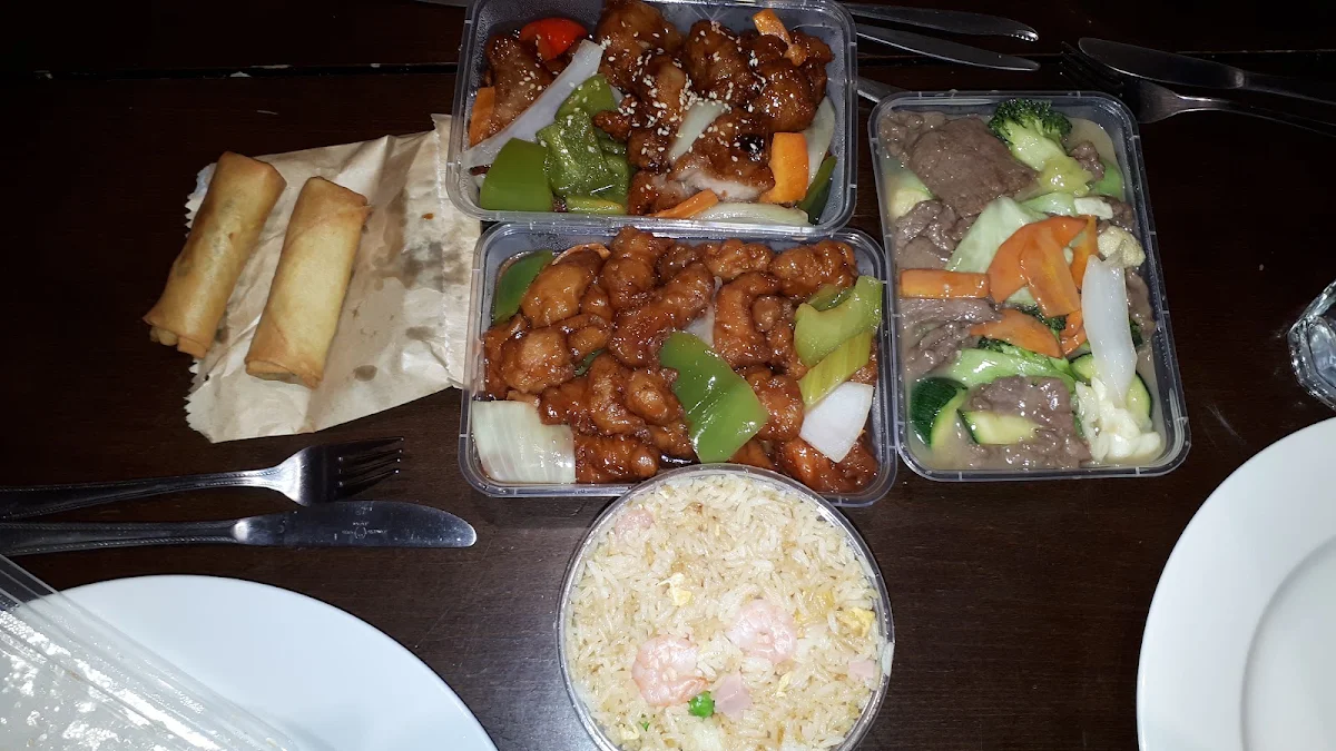Beef and Vegetables on Left, KKing's Palace Chinese Restaurant