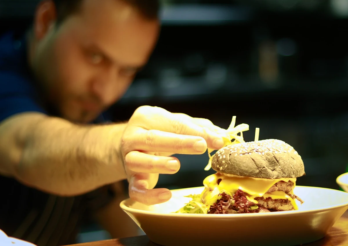 Angus Beef Burger, MJ Mojo Jojo | Modern Cafe Docklands