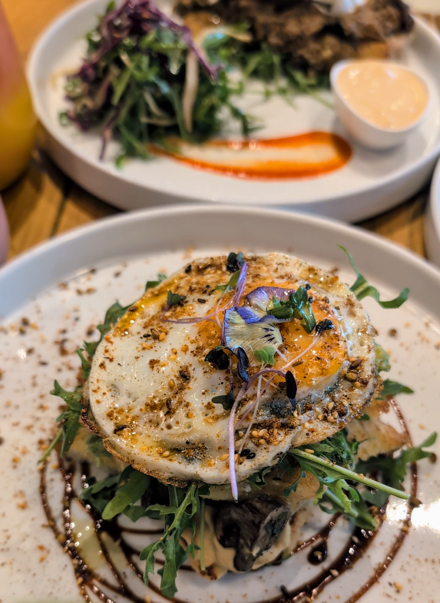 Halloumi Mushroom Stack, MJ Mojo Jojo | Modern Cafe Docklands
