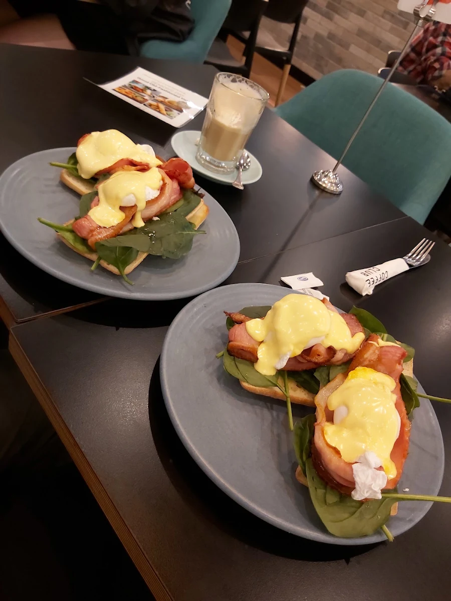 Eggs Benedict - Haloumi, The Coffee Club Café - Mirrabooka