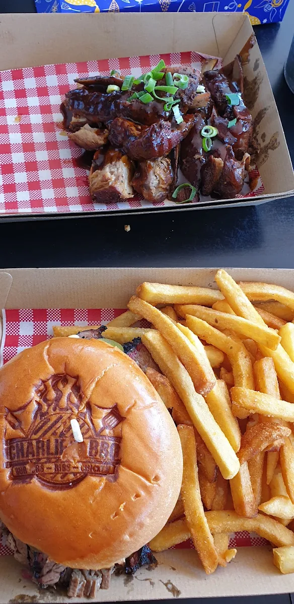Brisket Burger and Chips