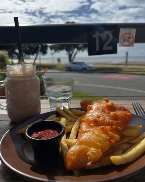 Lightly Battered Flathead & Chips, Cooper's Speciality Coffee and Tap House