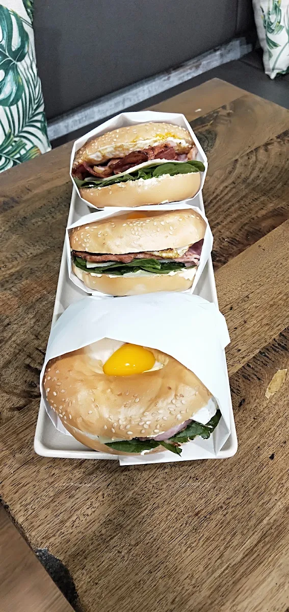 Bacon Egg Bagel, Quench Cafe Juice Bar