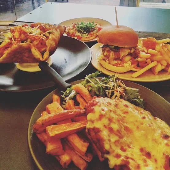 French Fries with Cheeseburger and Fries with Cheese Plate
