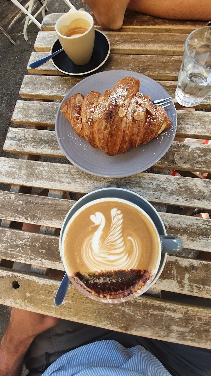 Cappuccino and Almond Croissant