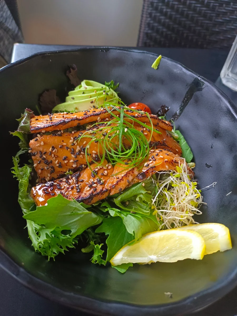 Teriyaki Salmon Don Miso Soup