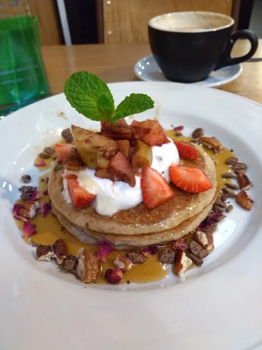 Buck Wheat Pancakes with Spiced Apples