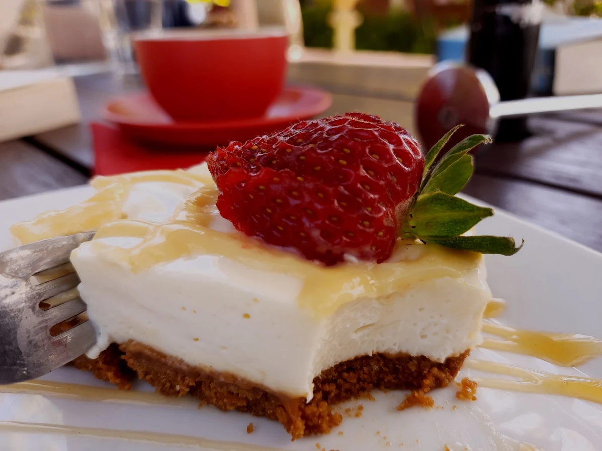 Ginger Cheesecake Slice, Moorland Cottage Cafe - Best Scones On The Coast