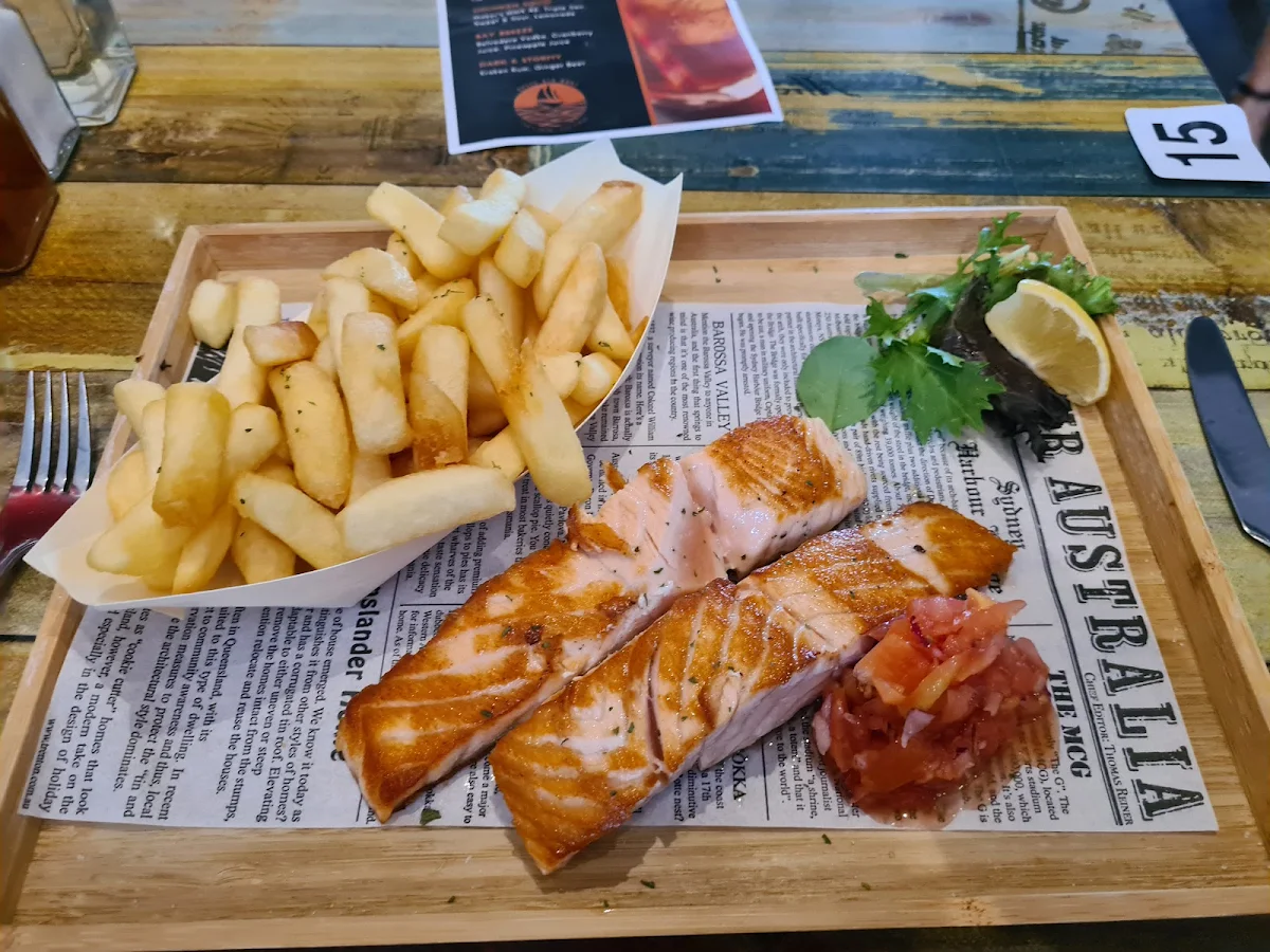 Salmon & Chips, Rusty Old Boat Fish & Chips