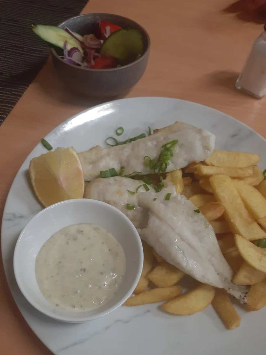 Grilled Fish and Chips with Seperate Salad