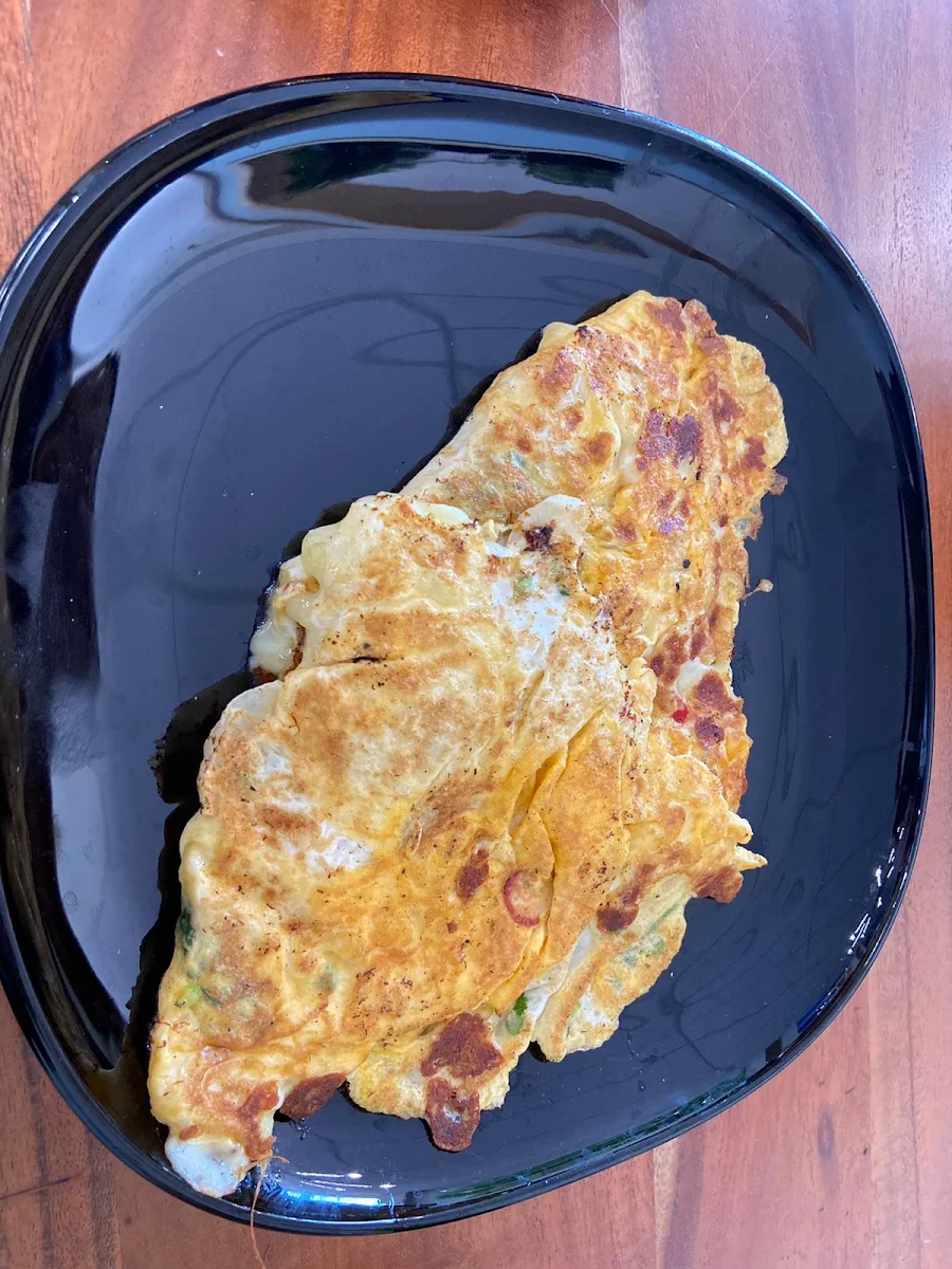 Omelette, Belmont Kebab and Pizza