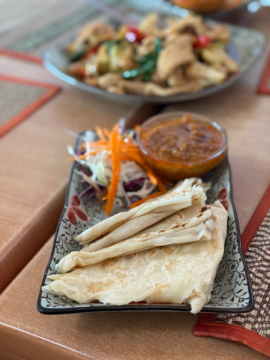 Roti Bread with Peanut Sauce
