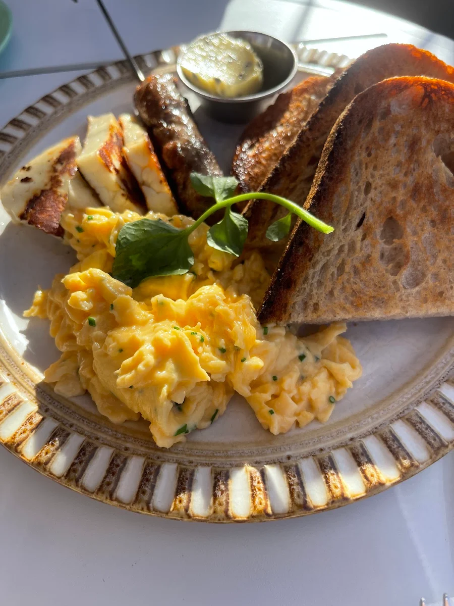 Scrambled Eggs Halloumi Lamb Kofta