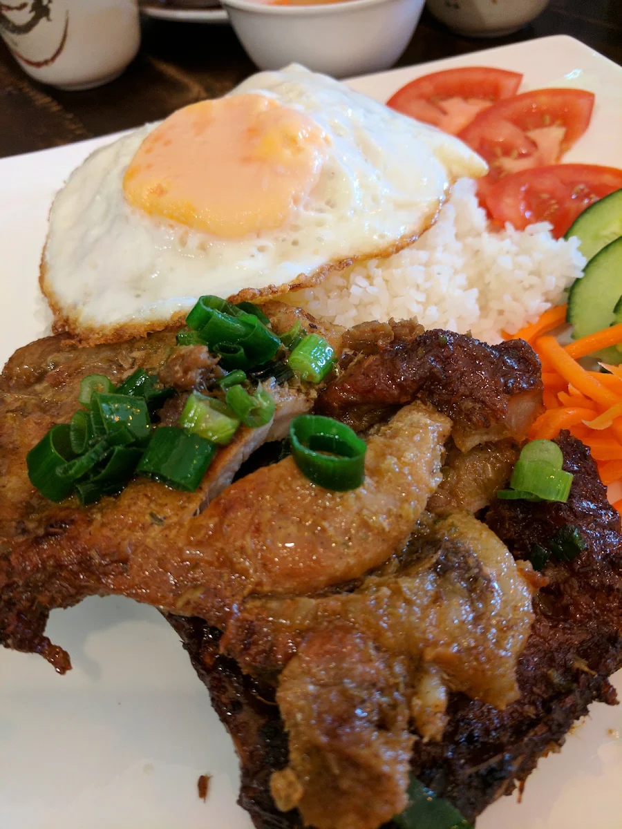 Broken Rice with Pork Chop & Fried Egg