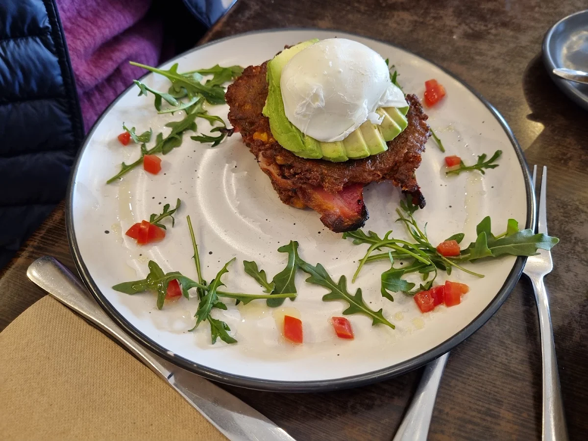 Corn Fritter Stack, The Table Cafe
