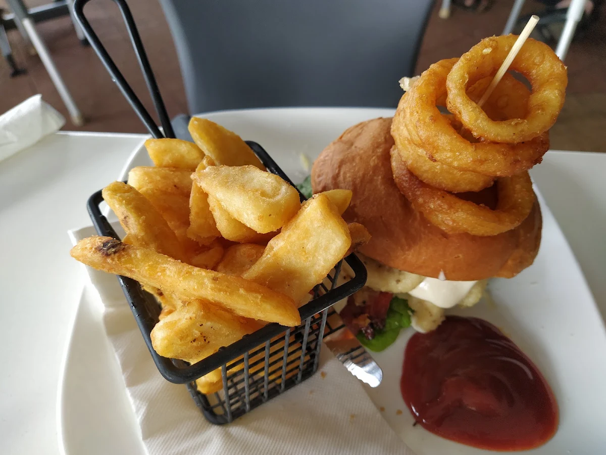 Calamari Burger and Fries