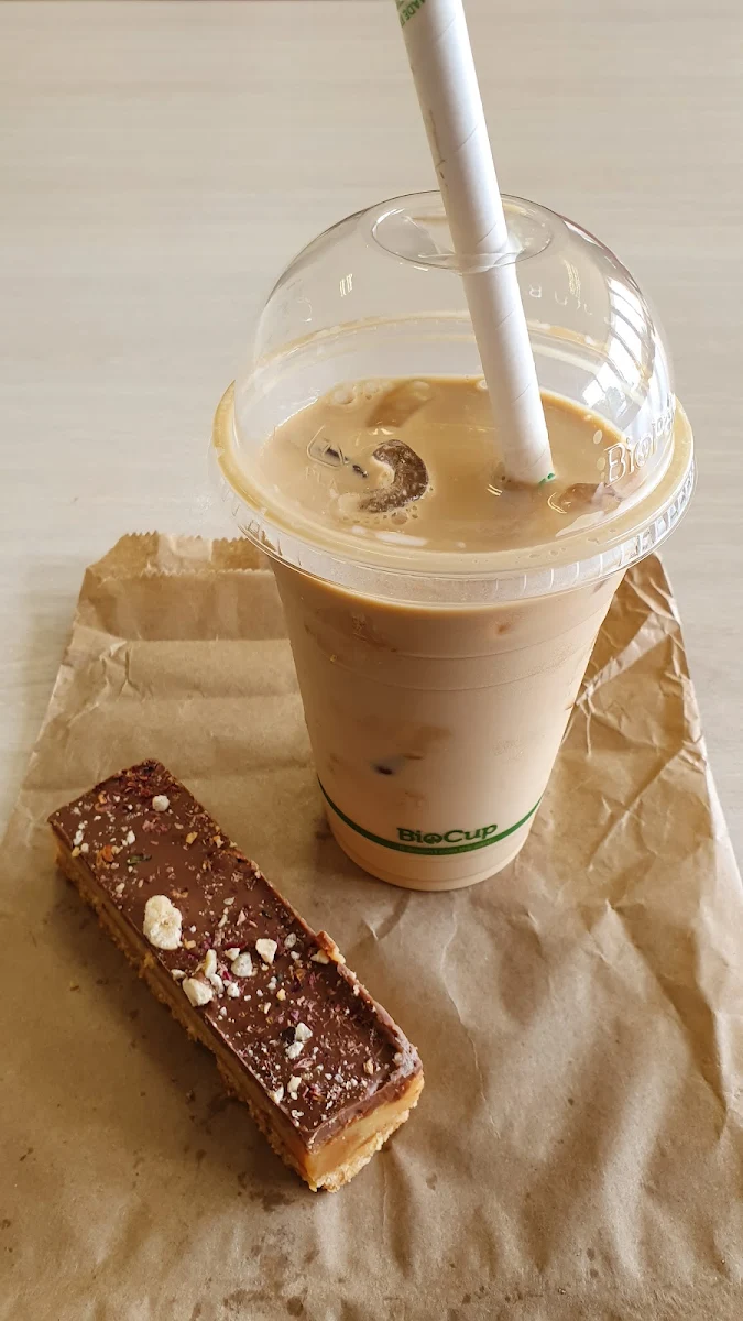 Iced Latte and Caramel Slice