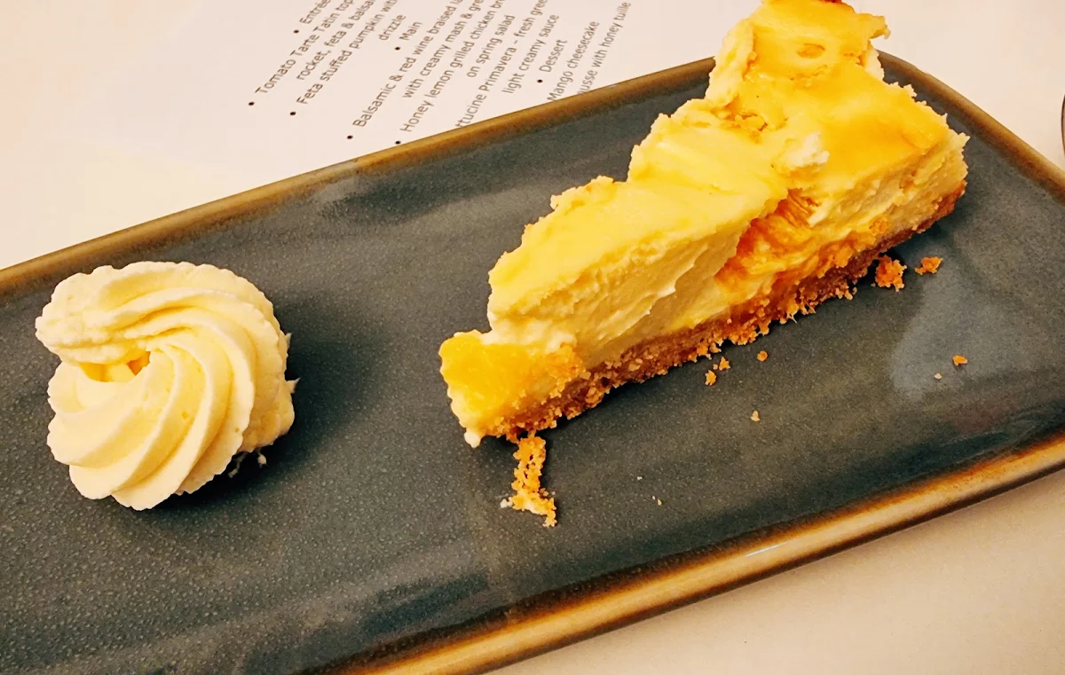 Mango Cheesecake, Food 4 Thought Restaurant