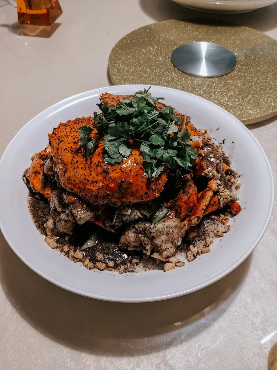 Crab with Sticky Rice and Truffle Sauce