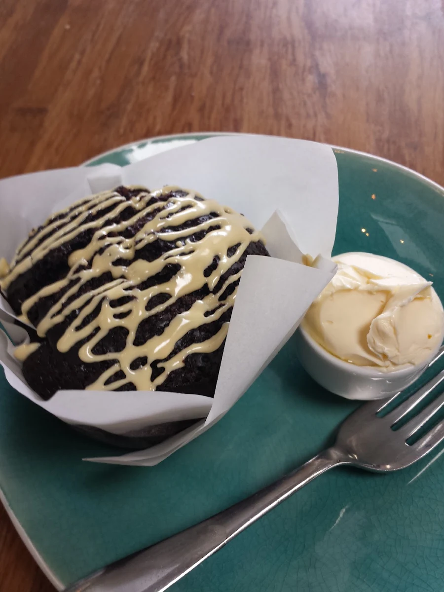 Warm Chocolate Muffin with Butter Govegan