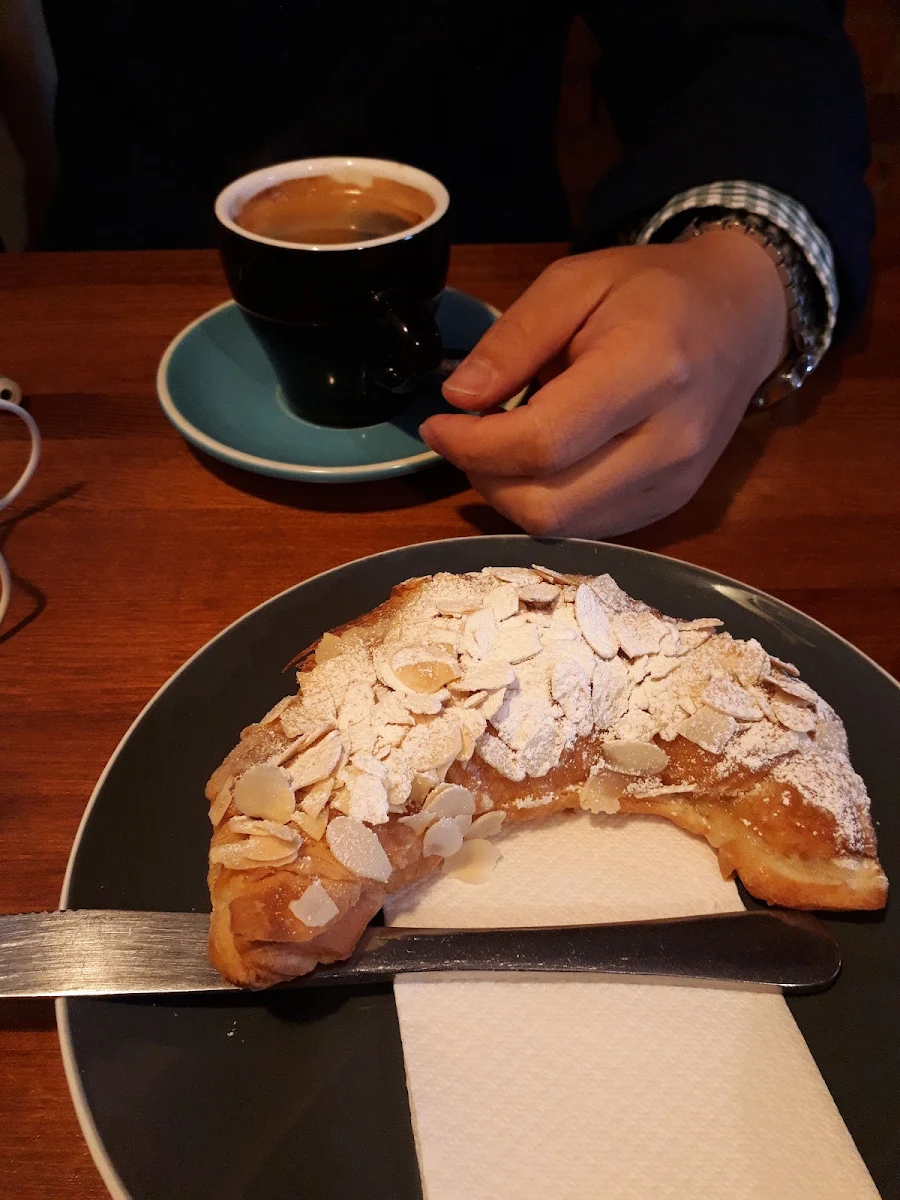 Amond Croissant and Coffee