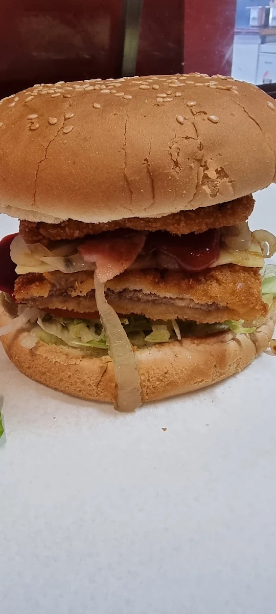 Beef Schnitzel Burger, Tanunda Chicken & Seafood