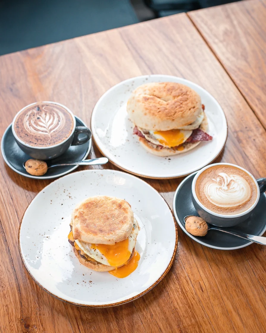 Bacon & Egg Roll Regular Coffee, The Pour Barista Cafe Marrickville