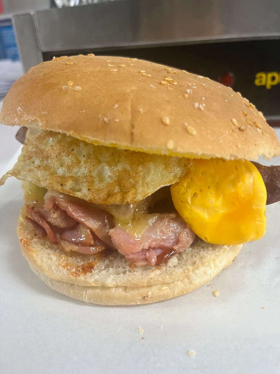 Double Egg Bacon Roll, Sophie’s Cafe Restaurant Chelsea