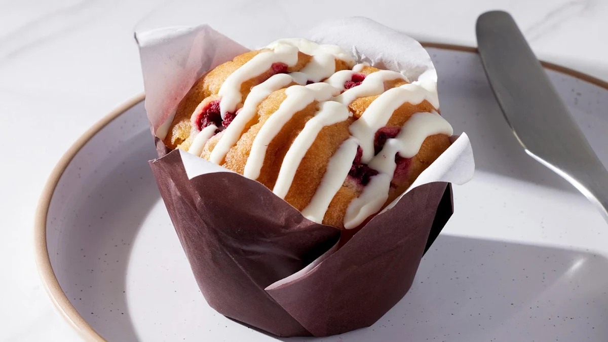 Raspberry Apple & White Choc Muffin, wildbean cafe