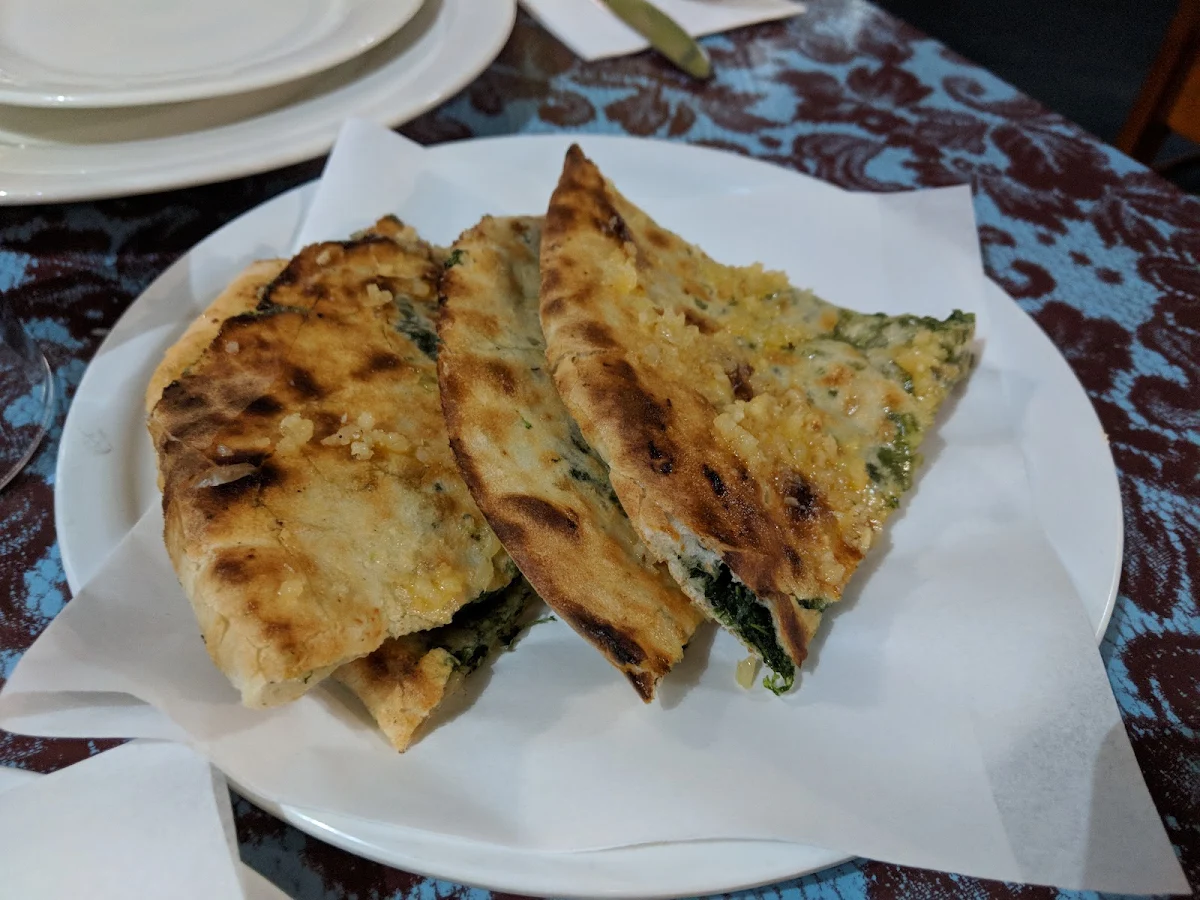 Cheese and Spinach Naan, India Gate on the Bay