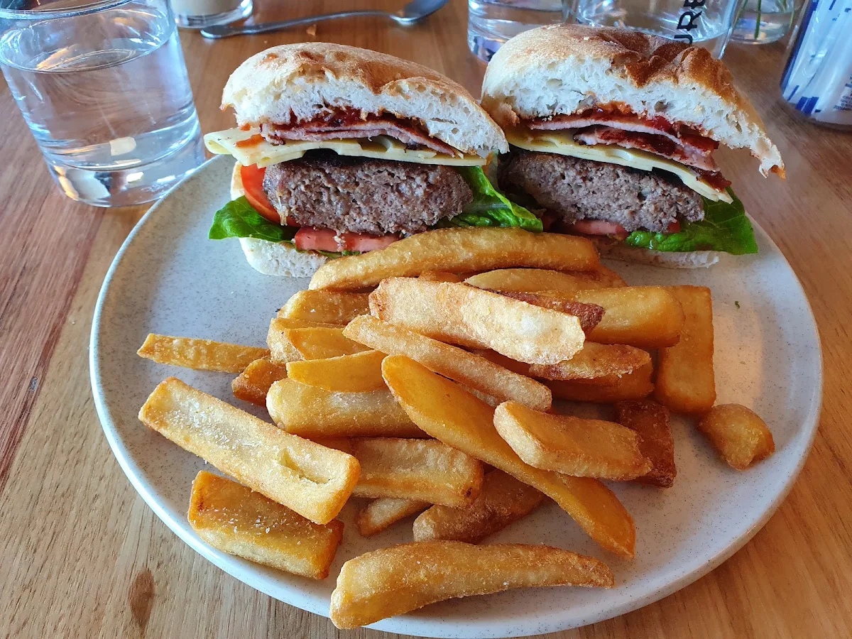Hamburger with French Fries