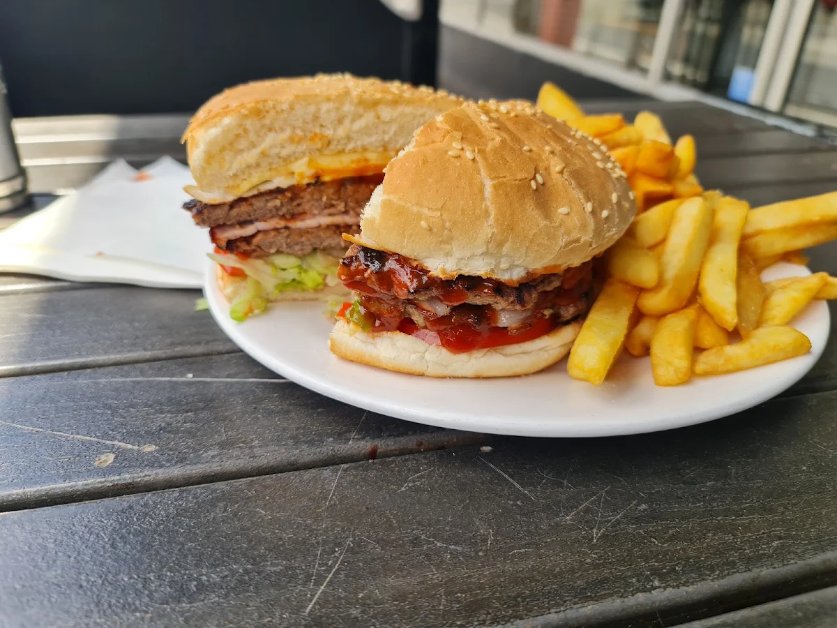 Beef Burger and Fries