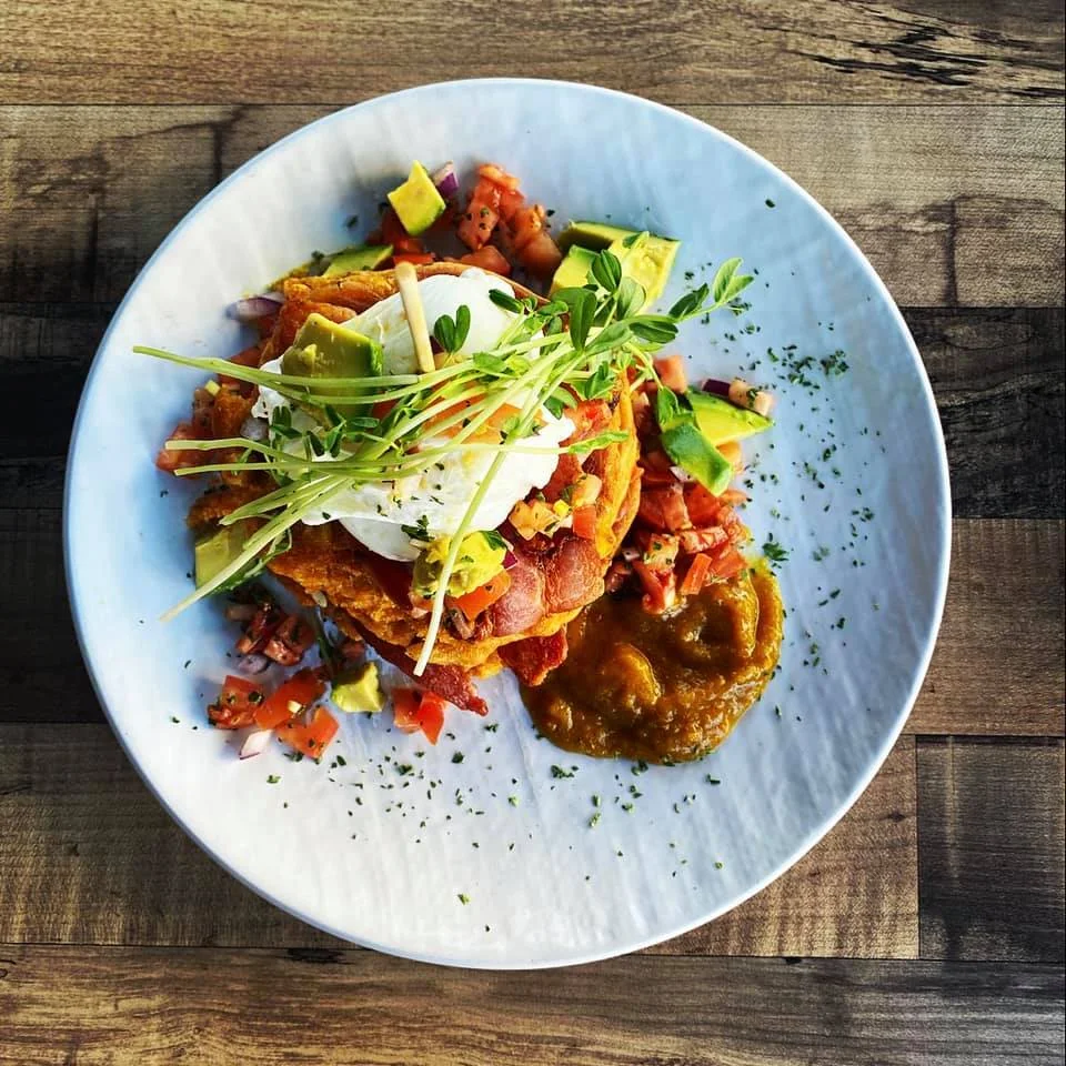 Corn Fritter Stack Vo, Jillys Cafe