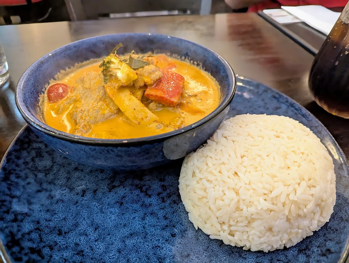 Massaman Curry Served with Steamed Rice