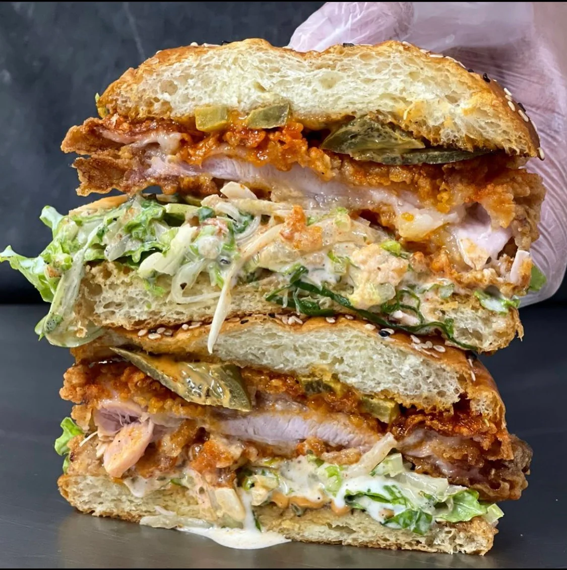 Angry Fried Chicken Burger
