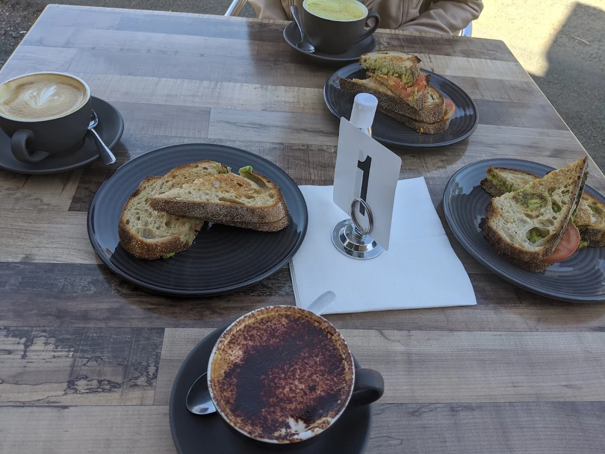 Avo and Cheese Toast with Coffee