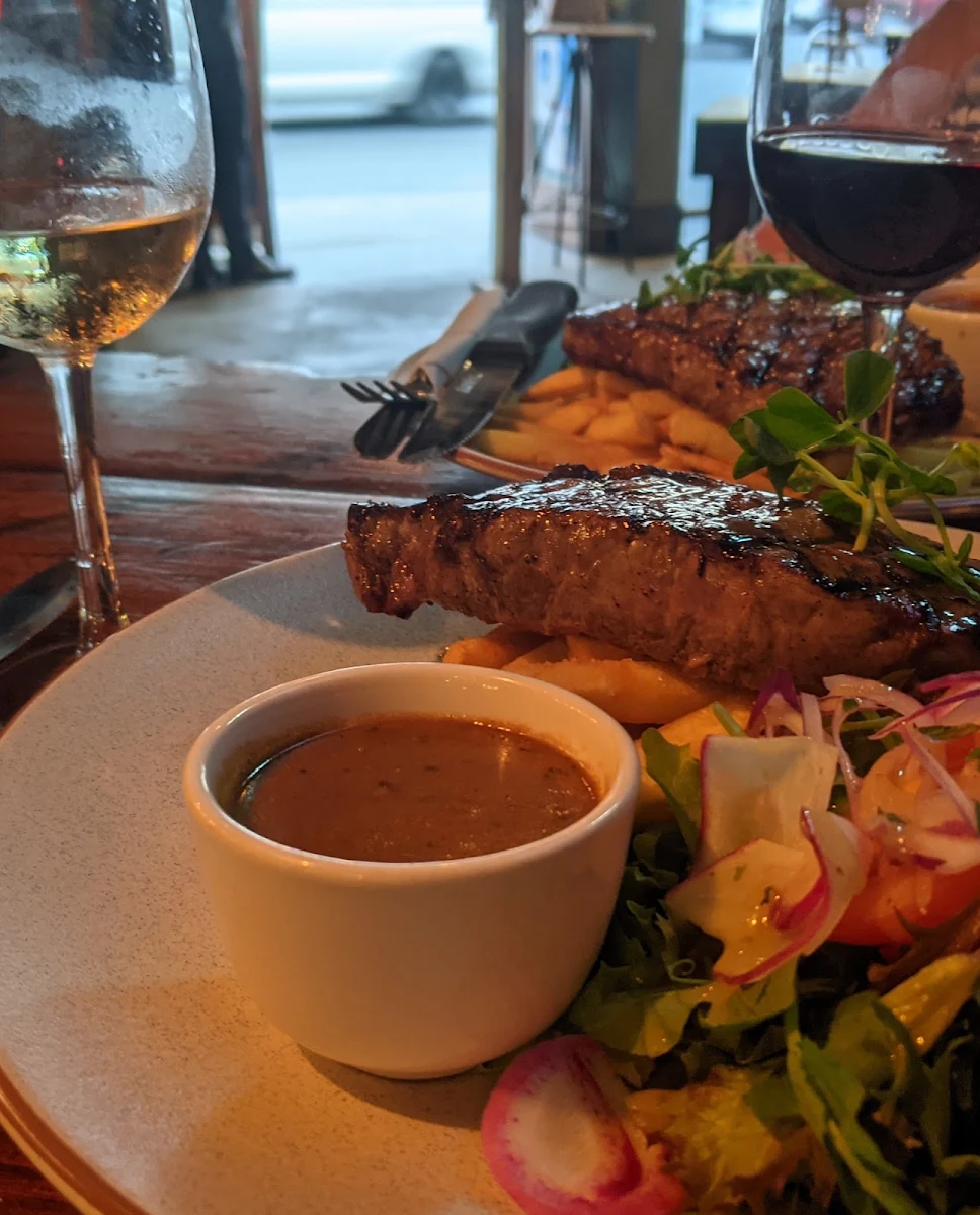 New York Cut Steak with Whisky Peppercorn Sauce