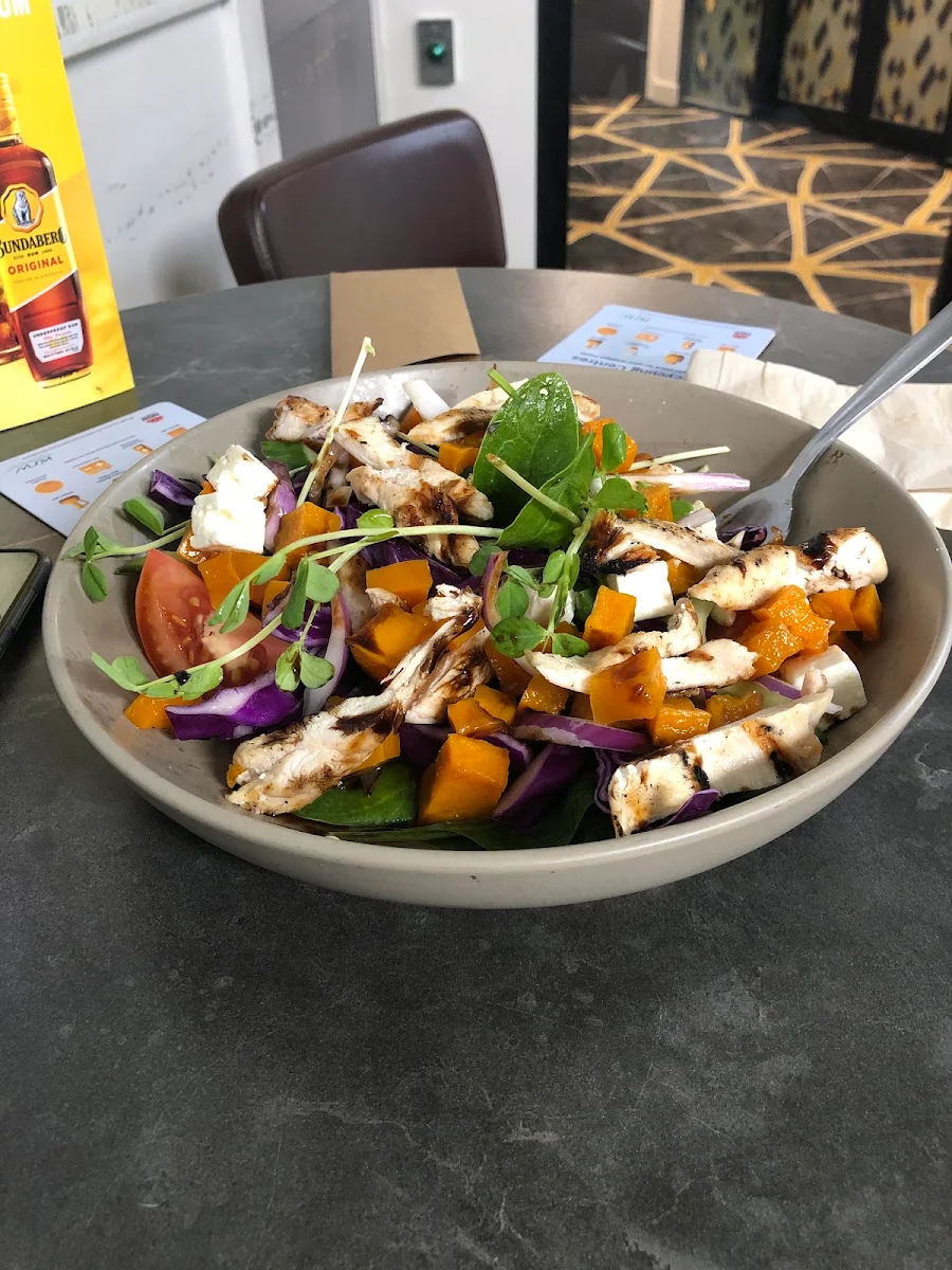 Honey Pumpkin Salad with Grilled Chicken Breast