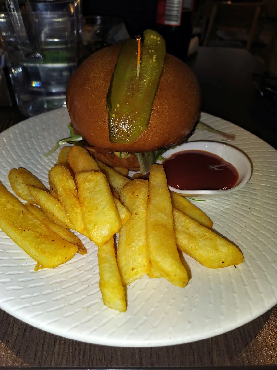 Beef Burger Chips, Chatterbox Cafe & Lounge Bar