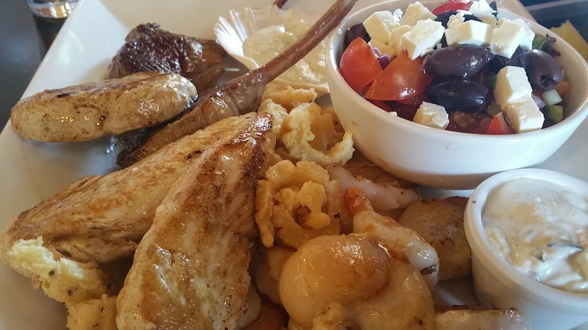 Surf and Turf with Greek Salad
