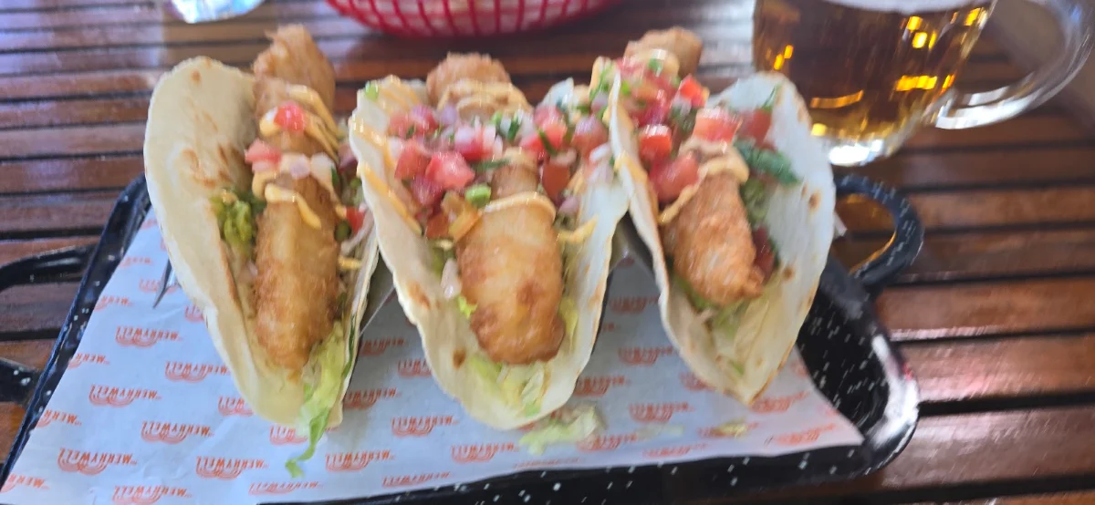 Baja Prawn Tacos 3pc, The Merrywell