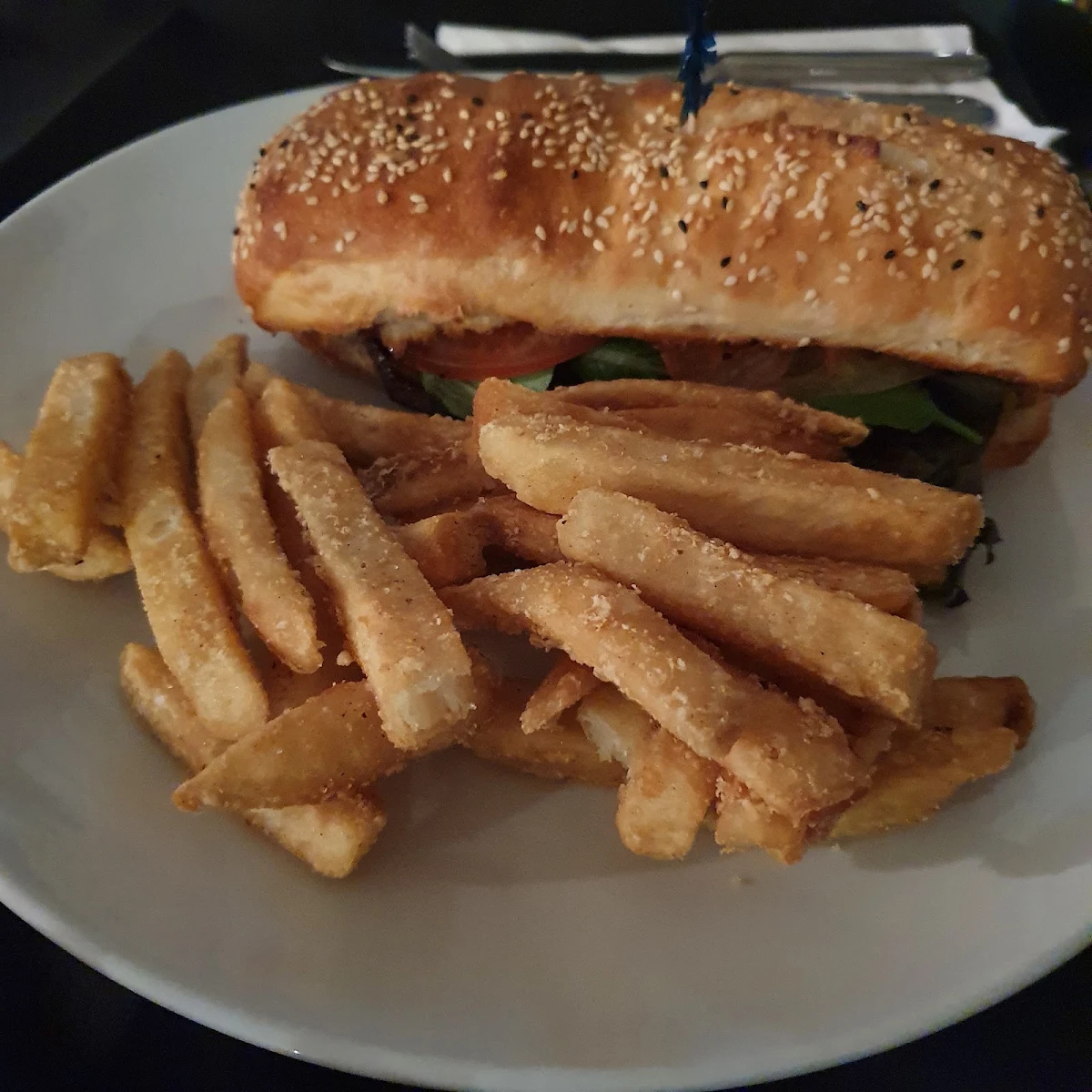 Steak Sandwich and Chips
